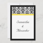Faire-part de mariage à photo noir, blanc et jaune (Dos)
