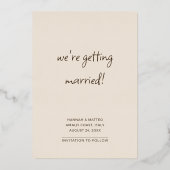 Faire-part de mariage à photo tendance avec feuill (Verso)