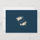 Faire-part de mariage à plat marine Fleur rose blu (Dos)