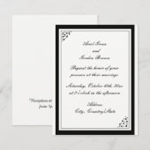Faire-part de mariage à points de bordure noirs (Devant / Derrière)
