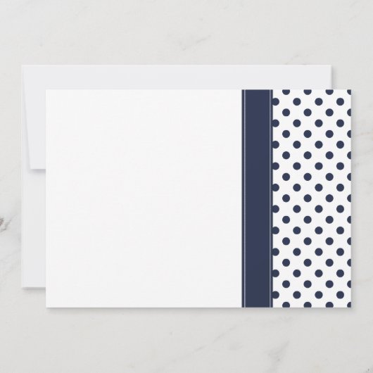 Faire-part de mariage à points de polka blanc et m (Dos)