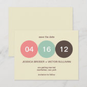 Faire-part de mariage à points pastel écru avec da (Devant / Derrière)