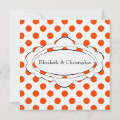 Faire-part de mariage à points Polka orange et bla (Dos)