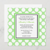 Faire-part de mariage à points Polka verts (Devant / Derrière)