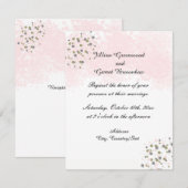 Faire-part de mariage à points roses et or (Devant / Derrière)