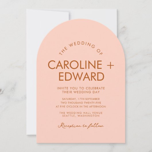 Faire-part de mariage à rayures à arc rétro (Devant)