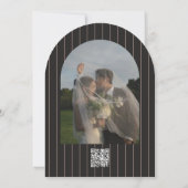 Faire-part de mariage à rayures à arc rétro (Dos)