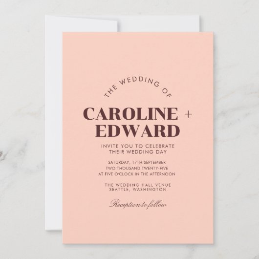 Faire-part de mariage à rayures à arc rétro (Devant)