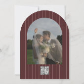 Faire-part de mariage à rayures à arc rétro (Dos)