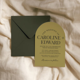 Faire-part de mariage à rayures à arc rétro