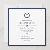 Faire-part de mariage à rayures bleu et blanc de l (Devant)