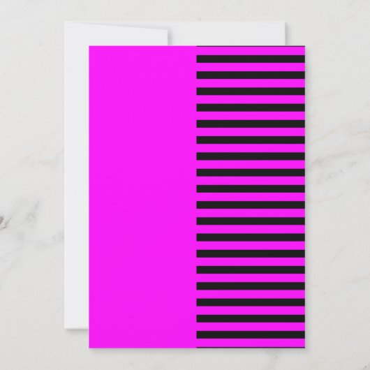 Faire-part de mariage à rayures rose et noire (Dos)