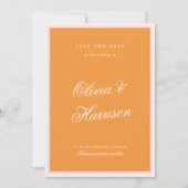 Faire-part de mariage à rayures rose orange (Devant)