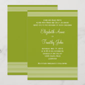 Faire-part de mariage à rayures vertes et blanches (Devant / Derrière)