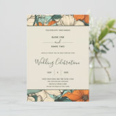 Faire-part de mariage à ressort rétro (Debout devant)