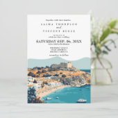 Faire-part de mariage à Rhodes Grèce Rétro (Debout devant)