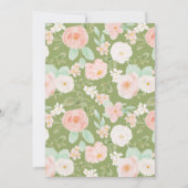 Faire-part de mariage à ruban gingham vert fleur s (Dos)