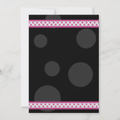 Faire-part de mariage à ruban rose noir Polka (Dos)