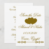 Faire-part de mariage à save the date avec dentell (Devant / Derrière)