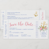 Faire-Part de Mariage à save the Date de Yacht Clu (Devant / Derrière)