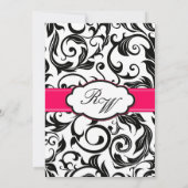 Faire-part de mariage à spirale noire et rose (Dos)