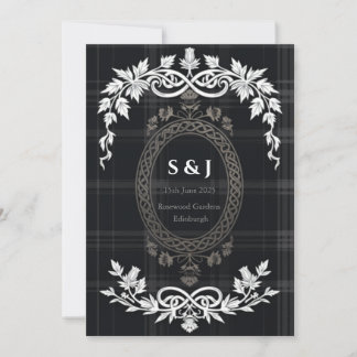 Faire-part de mariage à tartan écossais | Chardon 