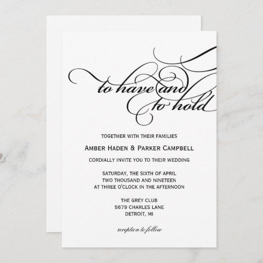 Faire-part de mariage| À Tenir (Devant / Derrière)