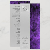 Faire-part de mariage à texture violet avec monogr (Devant / Derrière)