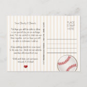 Faire-part de mariage à thème baseball avec monogr (Dos)