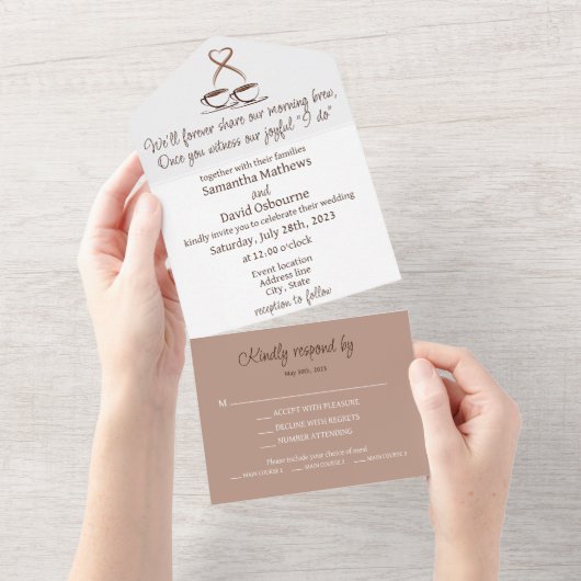 Faire-part de mariage à thème Café (Déchirure)