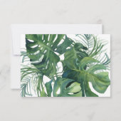 Faire-Part de Mariage à Thème de Feuilles Tropical (Dos)