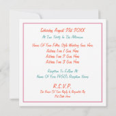 Faire-part de mariage à thème des années 1950 (Dos)