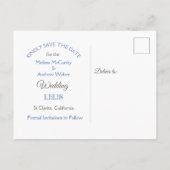 Faire-part de mariage à thème Dollar de sable bleu (Dos)