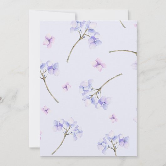 Faire-part de mariage à thème Hydrangée (Dos)