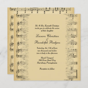 Faire-part de mariage à thème Musique antique