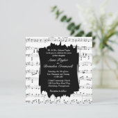 Faire-part de mariage à thème Musique noire et bla (Debout devant)