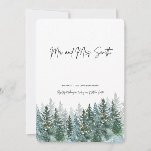 Faire-part de mariage à thème Noël et hiver (Dos)