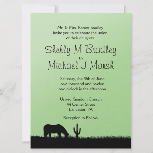 Faire-part de mariage à thème occidental (Devant)