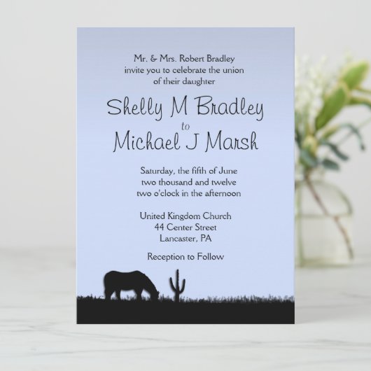 Faire-part de mariage à thème occidental (Debout devant)