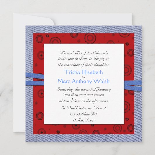 Faire-part de mariage à thème occidental (Devant)