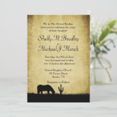 Faire-part de mariage à thème occidental rustique (Debout devant)