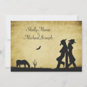 Faire-part de mariage à thème occidental rustique (Dos)