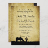 Faire-part de mariage à thème occidental rustique (Devant / Derrière)