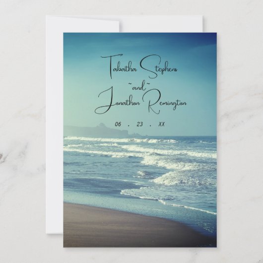 Faire-part de mariage à thème Ocean Beach (Dos)