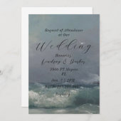 Faire-part de mariage à thème océanique (Devant / Derrière)