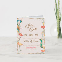 Faire-part de mariage à thème Peacock