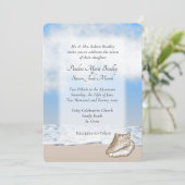 Faire-part de mariage À Thème Plage (Debout devant)