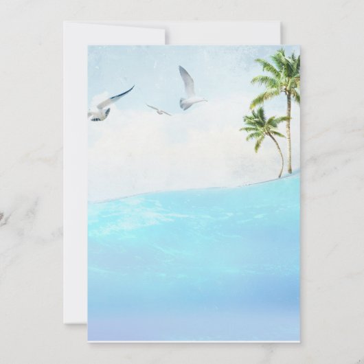 Faire-part de mariage À Thème Plage (Dos)