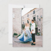 Faire-Part de Mariage à Thème Rayures Bleues Rétro (Dos)