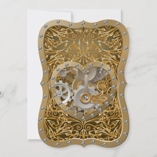 faire-part de mariage à thème Steampunk (Dos)